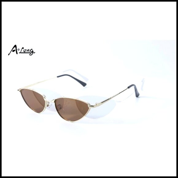 Trendy Oval Cat Eye Sunglasses Metal Frame UV400 Protection